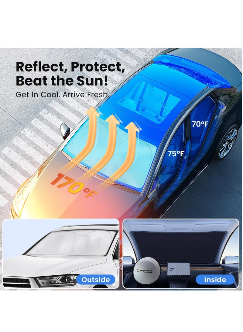 Generic Magnelex Car Windshield Sunshade | Innovative No-Light-Pass Technology for Maximum Protection | Foldable Sun Shade Keeps Your Vehicle Cool | Fit for Cars, Trucks, and SUVs | Medium (145 x 80 cm)  - Image 3