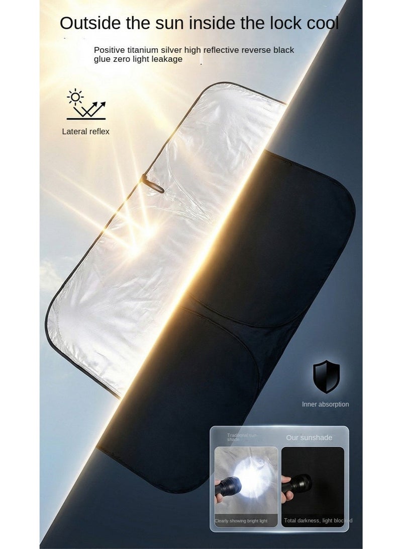 Twist-to-Open Car Windshield Sun Shade | Umbrella-Style Foldable Sunshade | No Suction Cups or Magnets Needed | 1-Second Setup & Storage | UV/Heat Blocker for Car, Truck, SUV (Medium 145x80cm) - Image 4