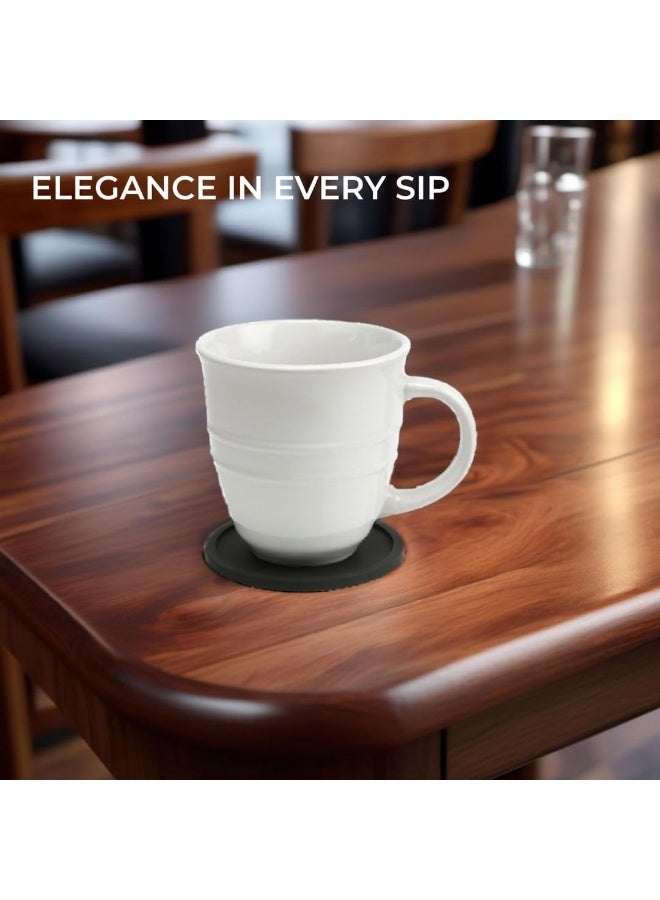 H&S Non Slip Silicone Drink Coasters - Set of 6 - Large Black Cup Coaster Set for Outdoor & Indoor Drinks - Anti Stain & Heat Resistant - Cup Table Pads - Cup Place Mat - Drink Coasters Plain - Image 5