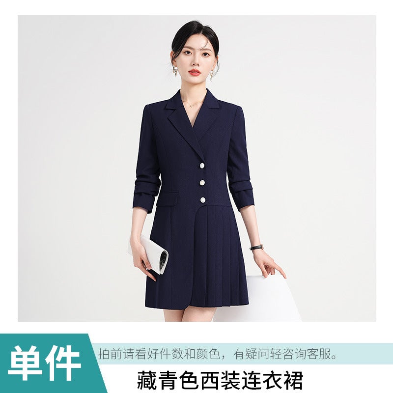 Professional Suit Dress Long Sleeve Women'S 2024 Autumn Dress Interview Advanced Formal Occasion Work Clothes Formal Dress - Image 1