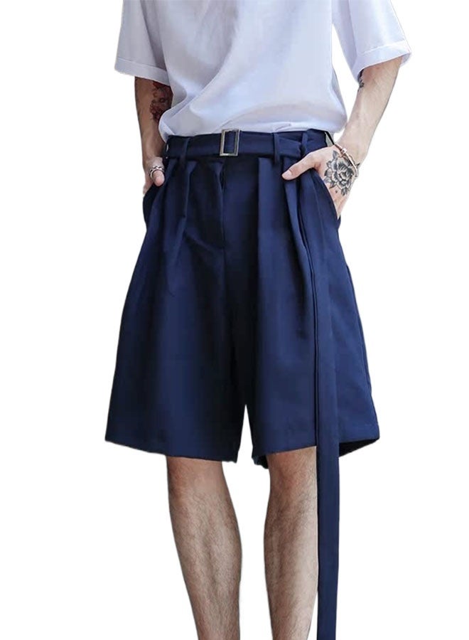 Summer men's straight loose shorts-blue - Image 1