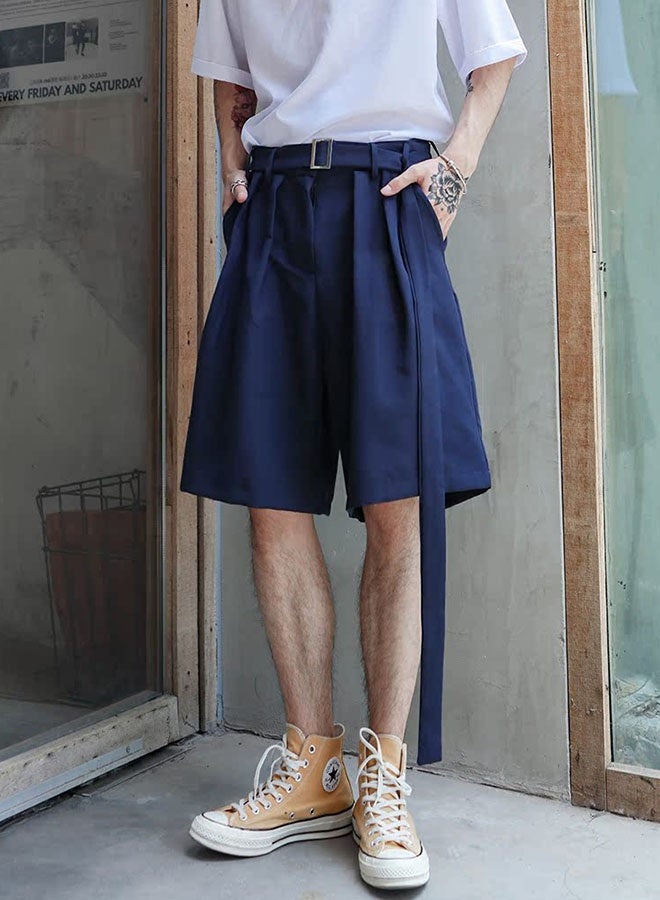Summer men's straight loose shorts-blue - Image 3