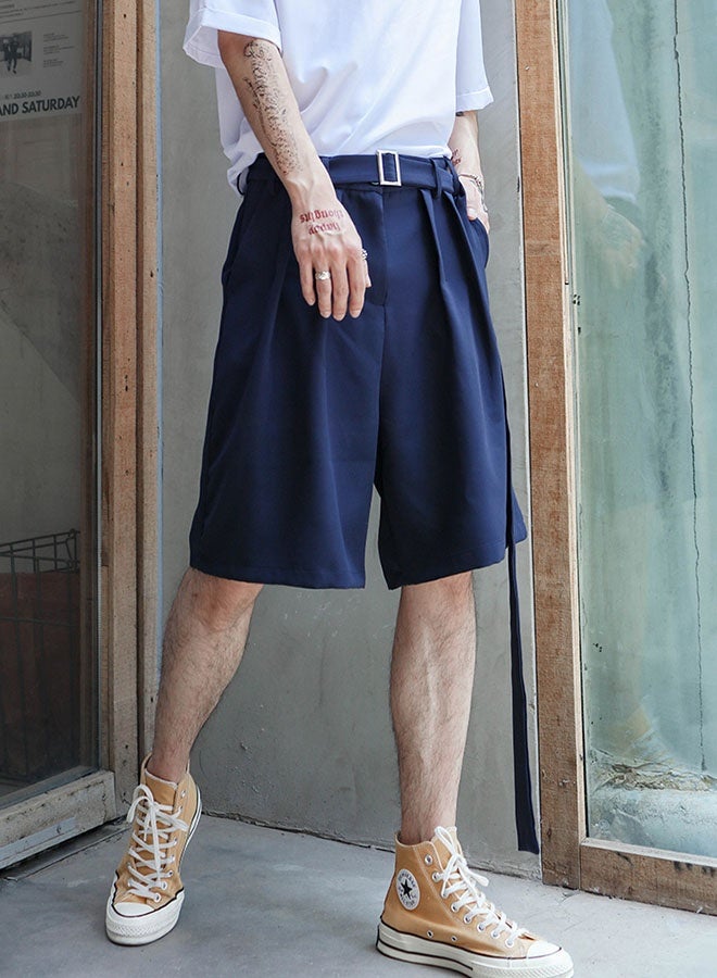 Summer men's straight loose shorts-blue - Image 2
