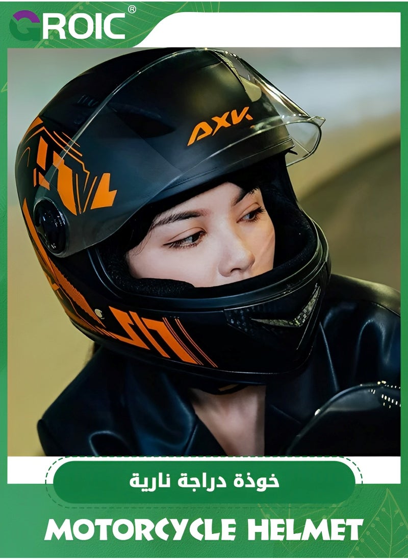 GROIC Sport Motorcycle Helmet,Motorcycle Full Face Helmet,ightweight ABS Shell,Bike Motocross Helmets for Adults,Motorcycle Street Bike Helmet(orange)  - Image 5