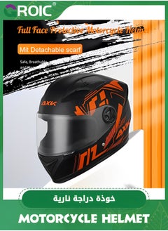GROIC Sport Motorcycle Helmet,Motorcycle Full Face Helmet,ightweight ABS Shell,Bike Motocross Helmets for Adults,Motorcycle Street Bike Helmet(orange)  - Image 3