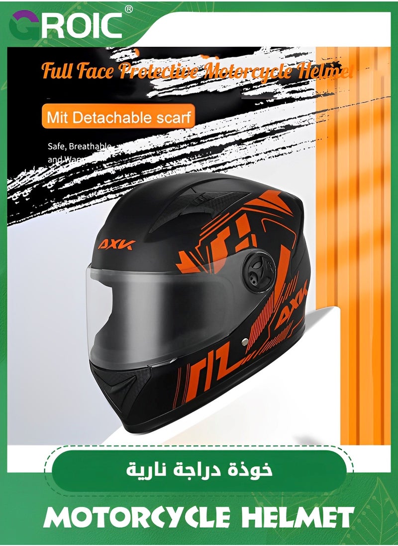 GROIC Sport Motorcycle Helmet,Motorcycle Full Face Helmet,ightweight ABS Shell,Bike Motocross Helmets for Adults,Motorcycle Street Bike Helmet(orange)  - Image 3