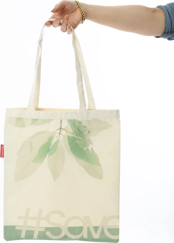Baghashtag Save Green Printed Cloth Bag