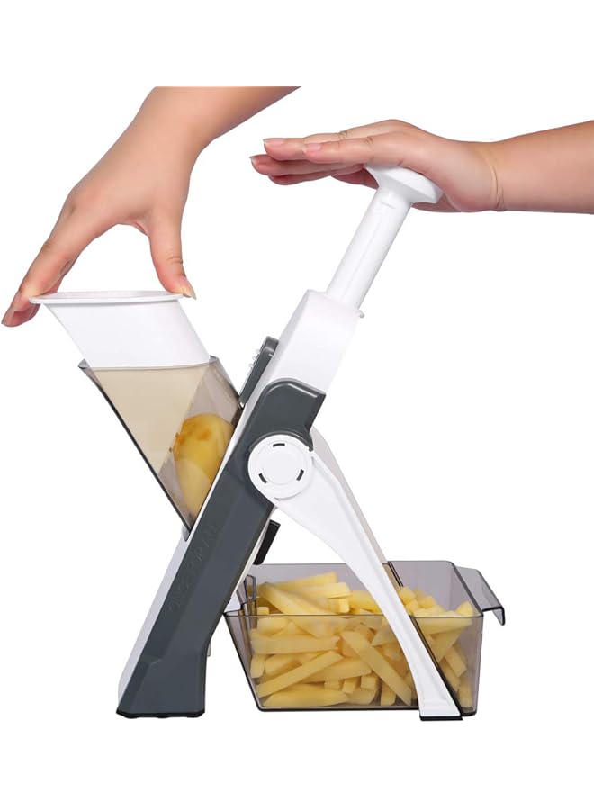 PROMASS قطاعة خضار آمنة من ONCE FOR ALL، قاطع طعام، مقطع سريع، قطع فواكه، بطاطس مقلية فرنسية، جوليان - Image 1