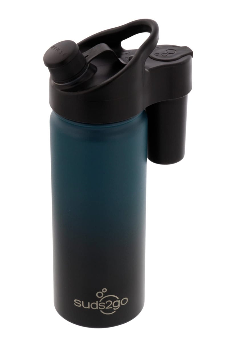 Suds2Go Stainless Steel Water Bottle & Portable Hand Washing Station â€“ 20oz Insulated Leakproof with Foam Dispenser for Camping, Travel, Outdoor Activities, As Seen on Shark Tank â€“ Midnight Ombre - Image 1