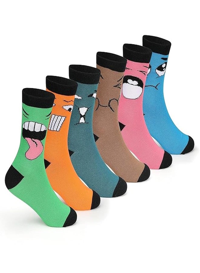 Supersox Kids Boys Socks Ankle Length With Cute Funny Design Compact Combed Cotton Combo Pack Of 6 Available Size - 5-6 Years / 7-8 Years / 9-10 Years / 11-12 Years, Multicolour - Image 1