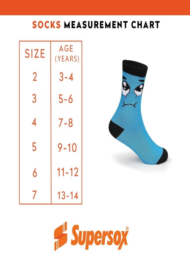 Supersox Kids Boys Socks Ankle Length With Cute Funny Design Compact Combed Cotton Combo Pack Of 6 Available Size - 5-6 Years / 7-8 Years / 9-10 Years / 11-12 Years, Multicolour - Image 3