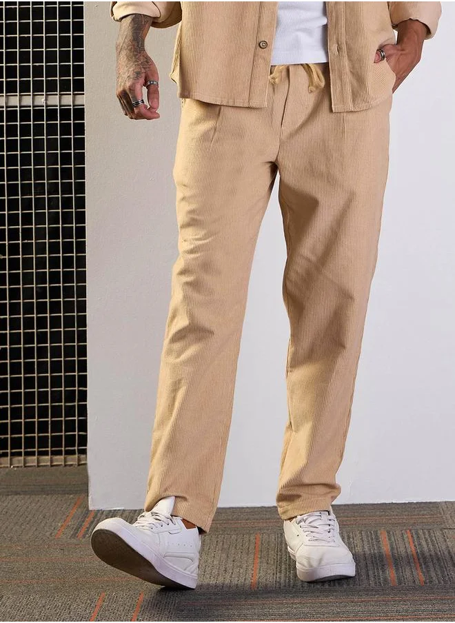 Mascln Sassafras Mascln Sassafras Mid Rise Corduroy Pants with Drawstring