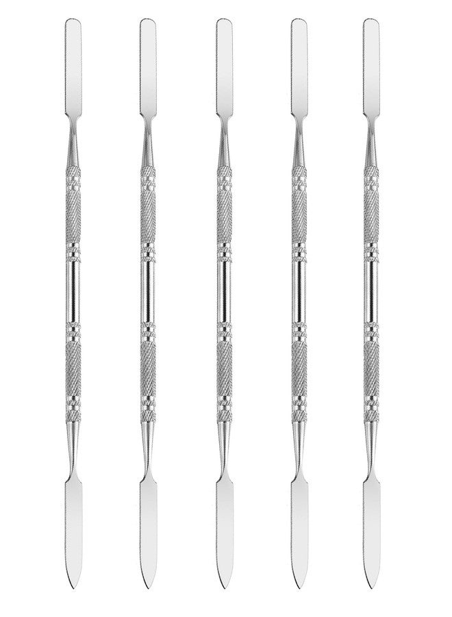 Wismee 5Pcs Makeup Spatula tool metal Set Professional Beauty Stainless Steel Cosmetics Mixer Long Metal Spatula Depotting Mixing Tool (#2) - Image 1