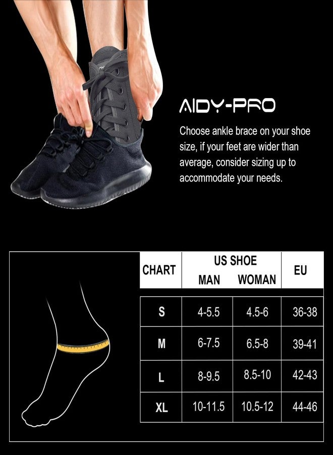 AIDY-PRO Lace Up Ankle Brace with Metal Side Stabilizers, Adjustable Lace-Up Ankle Braces for Men and Women Sprained Foot Support Brace for Posterior Tibial Tendonitis Achilles Tendon Injury L - Image 5