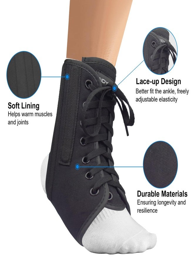 AIDY-PRO Lace Up Ankle Brace with Metal Side Stabilizers, Adjustable Lace-Up Ankle Braces for Men and Women Sprained Foot Support Brace for Posterior Tibial Tendonitis Achilles Tendon Injury L - Image 3