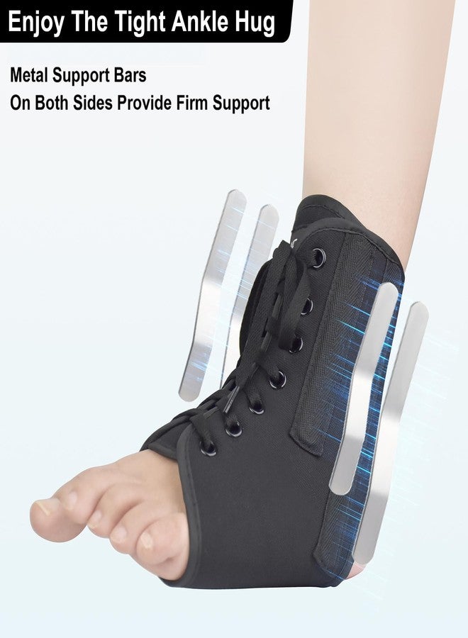 AIDY-PRO Lace Up Ankle Brace with Metal Side Stabilizers, Adjustable Lace-Up Ankle Braces for Men and Women Sprained Foot Support Brace for Posterior Tibial Tendonitis Achilles Tendon Injury L - Image 2
