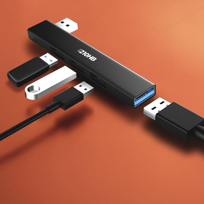 ZEBRONICS 210HB, 4 in 1 USB Hub, USB 3.0, 4 USB Ports, Speeds Upto 5 Gbps, Metal Body, for Mac | Laptops - Image 2