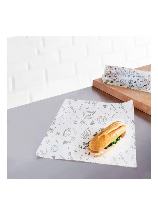 ورق تغليف الوجبات الخفيفة 50 ورقة مثالية للسندويشات والأطعمة الطازجة