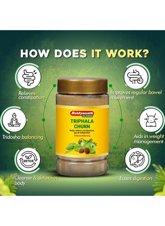 Baidyanath بايدياناث تريفالا تشورنا | يساعد في تخفيف الإمساك | تخفيف سريع من الحموضة والغازات | غني بالأملاء - 500 جرام (عبوة من 2)  - Image 4
