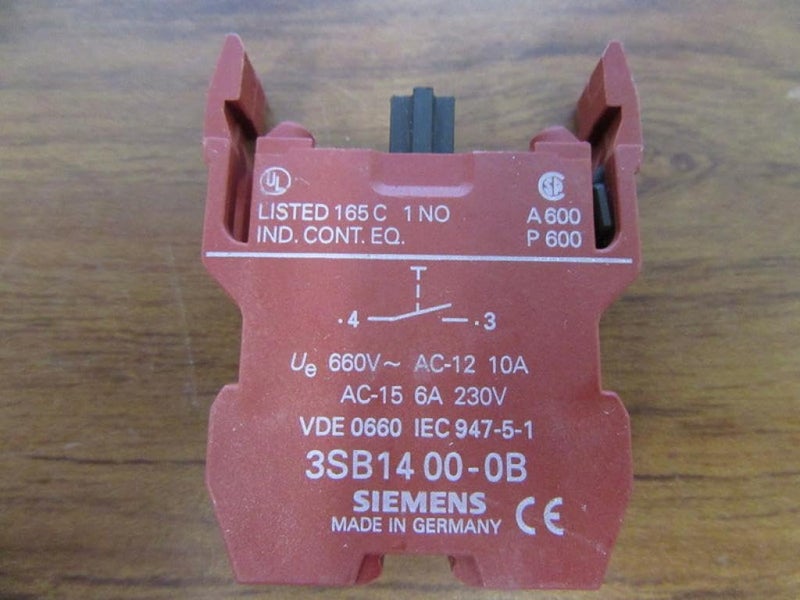 Siemens 3SB14000B Contact Block 6amp 230V - Image 2