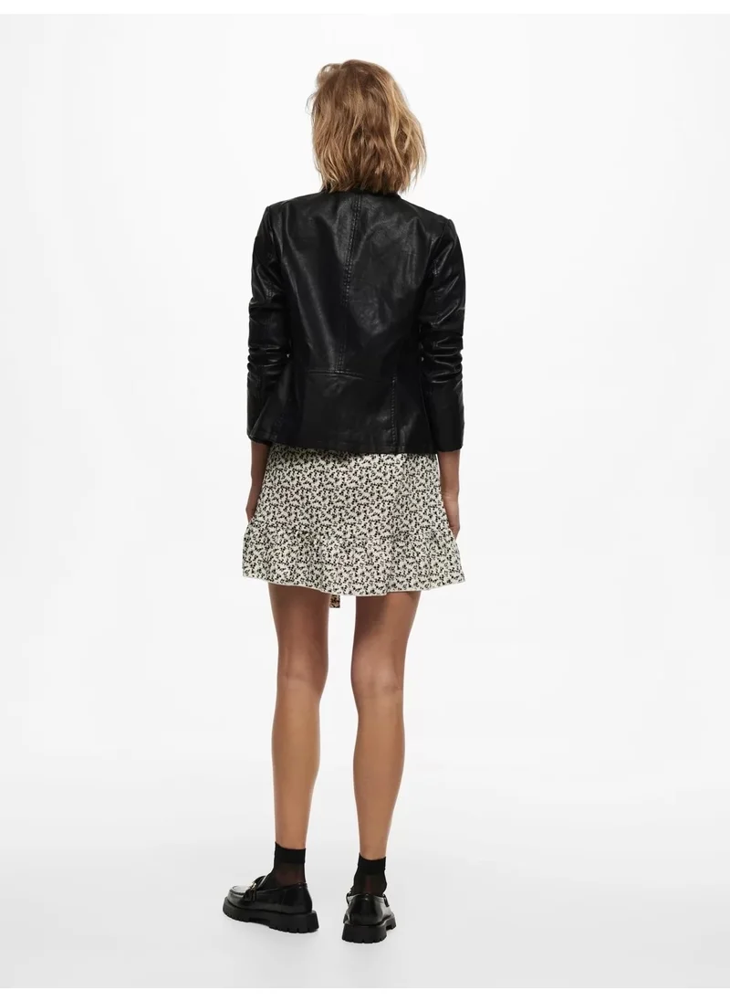ONLY 15205626 Women's Leather Jacket - Black