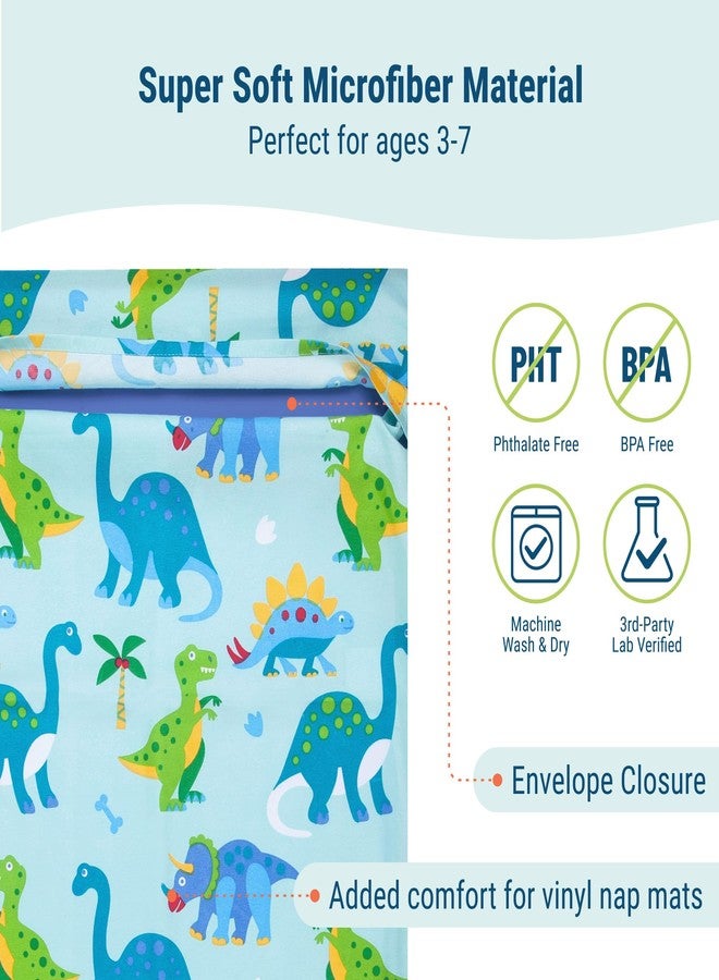 Wildkin Kids Microfiber Nap Mat Cover - Soft, Durable & Fits 1.5" Vinyl Sleep Mats (Dinosaur Land) - Image 3