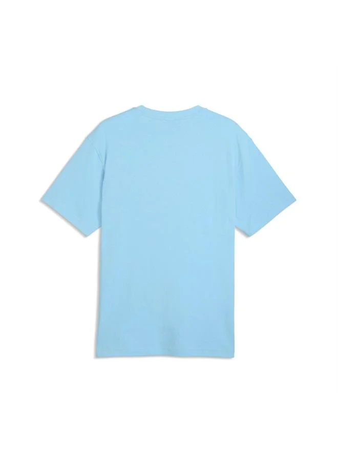 Puma Vibrant Blue Essentials Elevated Cat Logo Relaxed Tee Men for Men | Best Price UAE