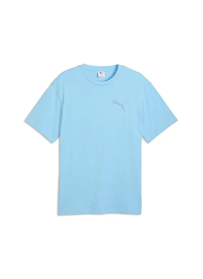 Puma Vibrant Blue Essentials Elevated Cat Logo Relaxed Tee Men for Men | Best Price UAE