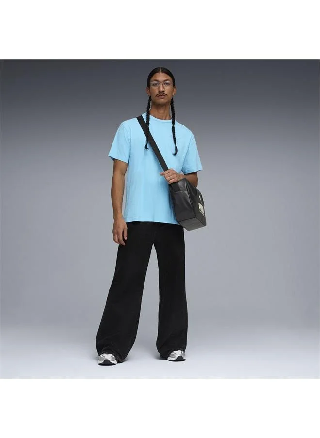 Puma Vibrant Blue Essentials Elevated Cat Logo Relaxed Tee Men for Men | Best Price UAE