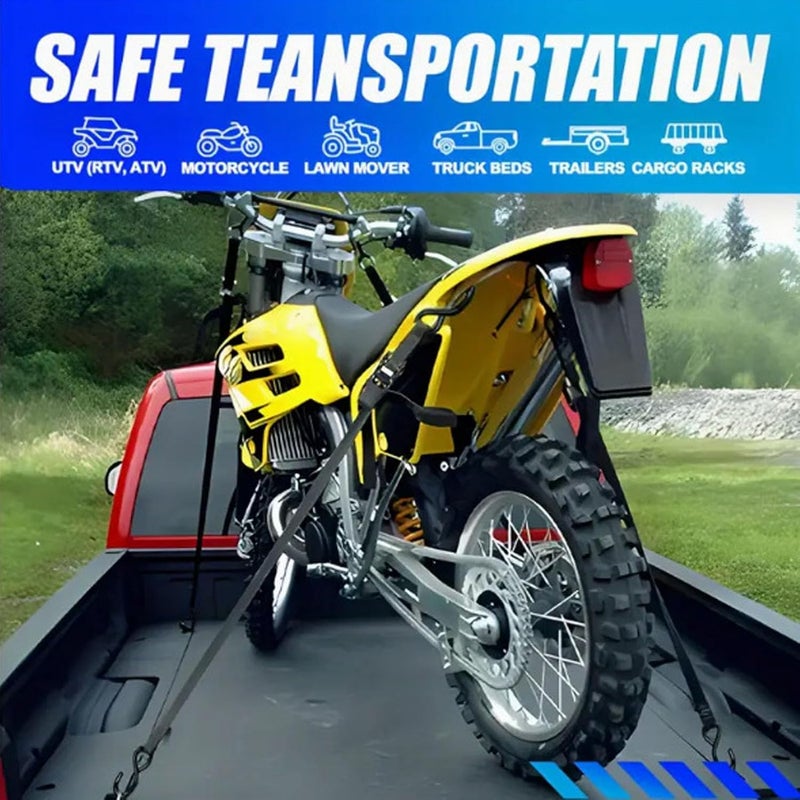 HEEPDD Ratchet Straps, 2pcs 1inch X 10ft Auto Retractable Heavy Duty Tie Down Straps 1760lbs Break Strength with S Hooks, for Boat Jet Ski Motorcycles ATV - Image 3