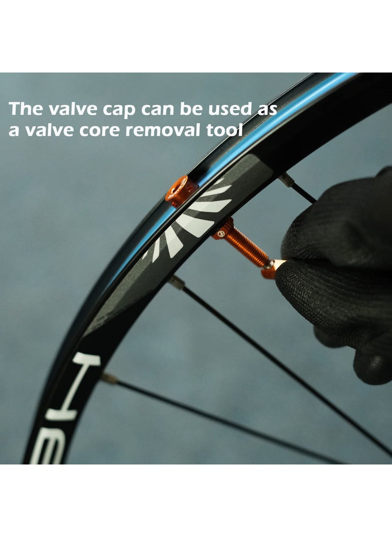 Thinvik Thinvik Presta Tubeless Valve Stem 44mm,Super Light Alloy Presta Tubeless Valve Stem Kit for Tubeless Tires-2 Tubeless Valve Stem (with Aluminum Alloy Valve Cap) + Valve Core Removal Tool(Black)  - Image 5
