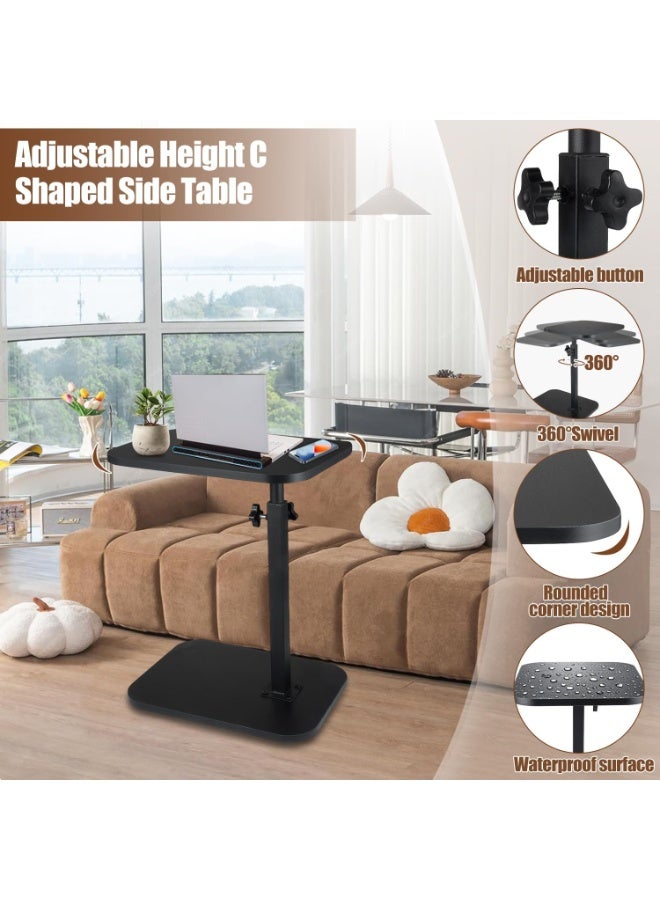 CAMELMALL Slim Metal Side Table – Modern Shaped Narrow End Table for Couch, Bed, or Small Spaces, Sturdy Steel Frame, Black, 45*40*30cm - Image 2