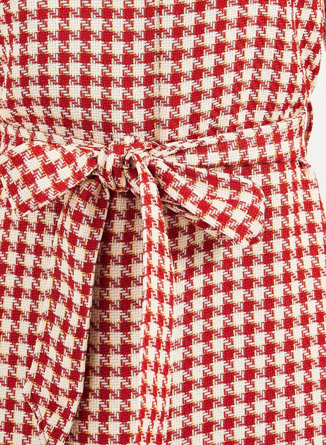 Styli Gingham Tie-Waist Dress  - Image 3