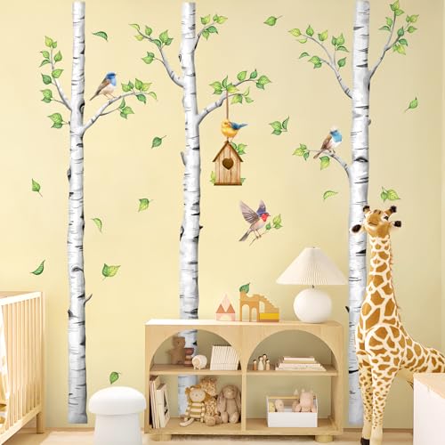 Decvictor Large Birch Tree Wall Decals, White Realistic Tree Wall Stickers Peel and Stick Wall Decal Waterproof Wall Art Sticker for Aisle Bedroom Office Sofa TV Backdrop Home Decor (H: 67.3 in) - Image 5