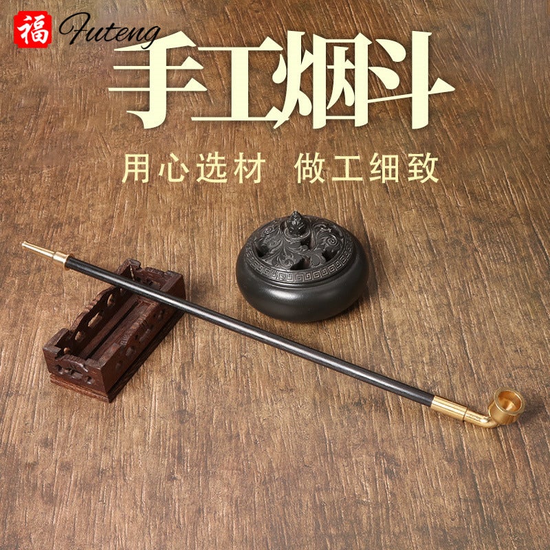 New Vintage Traditional Men'S Cigarette Pot Handmade Wooden Dry Smoke Rod Long Rod Vintage Brass Vintage Portable Long - Image 3