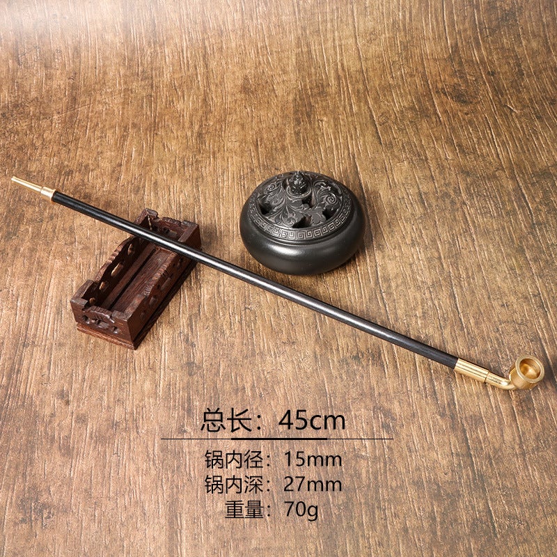 New Vintage Traditional Men'S Cigarette Pot Handmade Wooden Dry Smoke Rod Long Rod Vintage Brass Vintage Portable Long - Image 1
