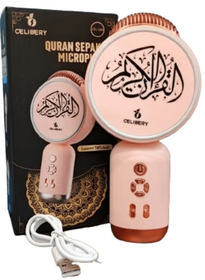 CELIBERY Bluetooth Quran Speaker with Microphone, Pink - Image 3