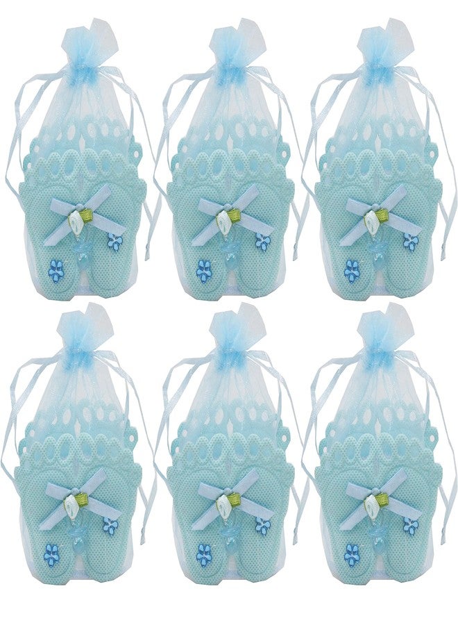 Jades : Baby Themed Favor Treat Bag- Baby Themed Party Candy Pouch-Baby Shower Treat Pouch-Baby Themed 1st Birthday Favor-Baby Themed Return Gift (Blue Set of 6 -A) - Image 1