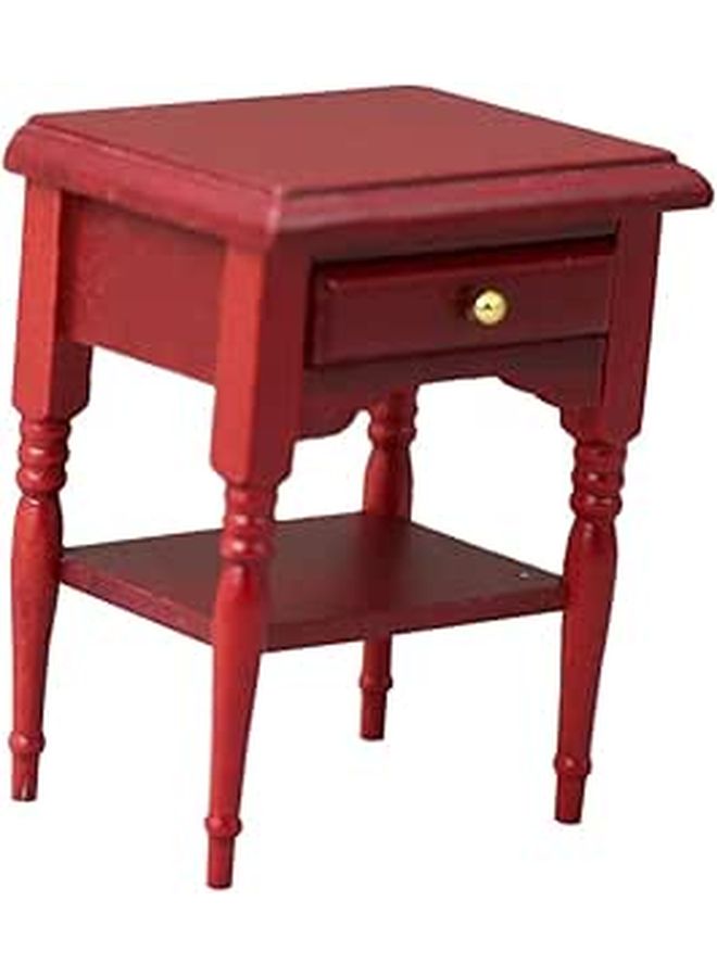 Wood Mini Bedside Table Dollhouse Nightstand Furniture Model For Mini House Decoration Collectors Vivid Details Brown - Image 1