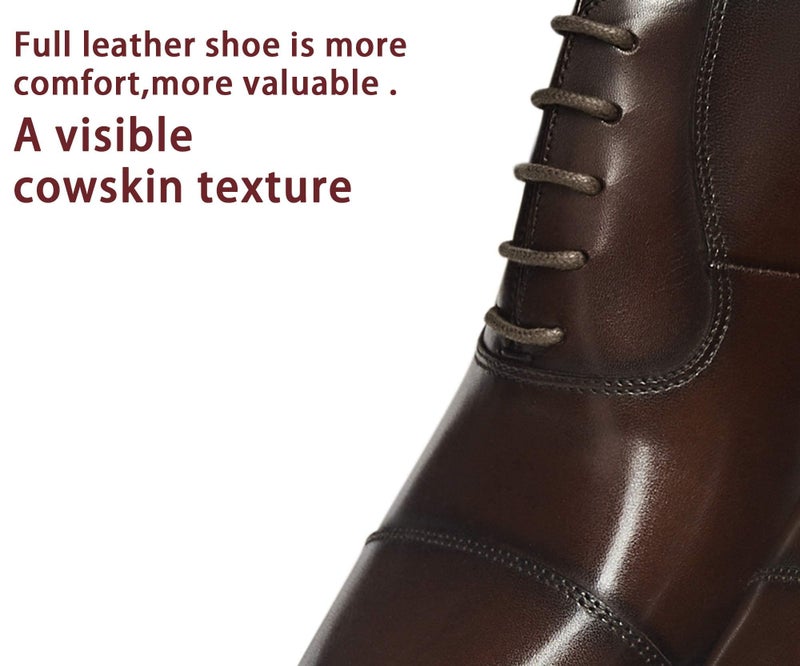 FRASOICUS Men’s Dress Oxford Formal Shoes LeatherBusiness Shoes for Men Dark Brown - Image 4