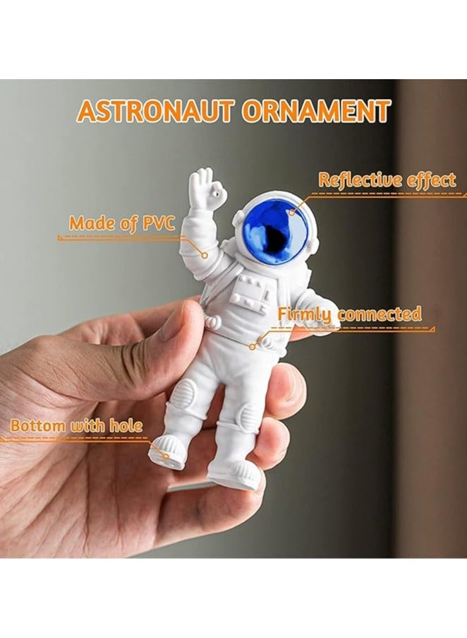 Creative Astronaut Decoration 4-Pack Astronaut Statue Astronaut Statue Model For Astronaut Model Living Room TV Cabinet Hanging Decoration Children's Room Decoration Space Theme Birthday Gift - White - Image 5