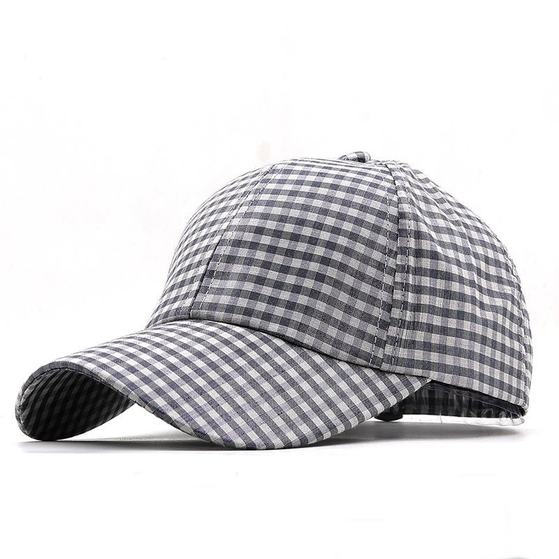 Baseball Cap Unisex Stripe Plaid Spring Summer Sun Protection Hat - Image 4