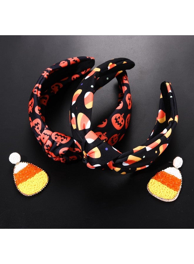 PHALIN Halloween Headband For Women Halloween Accessories Printed Pumpkin Candy Corn Ghost Knotted Headband Halloween Outfits Accessory Holiday Party Gifts - Image 4