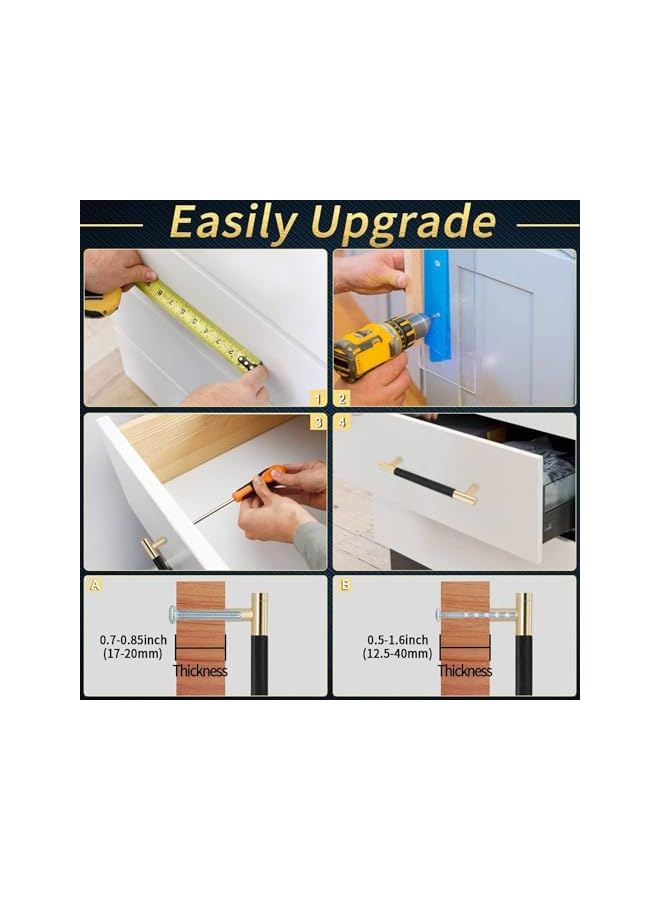 The Bros مقابض الخزائن، عبوة 10 مقبض خزانة مزخرف، مقابض درج المطبخ، مقابض خزانة معدنية، مقابض خزانة لأدراج الخزائن، مقابض خزانة بطول 128 مم - Image 4