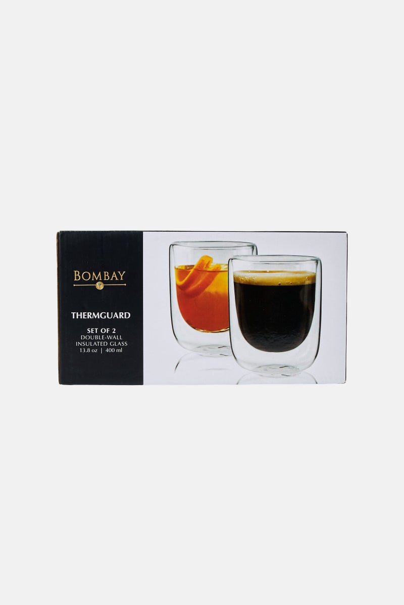 Bombay 2Pcs Double Wall Insulated Glass Shots 400ml, Transparent - Image 2
