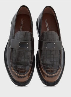 Robert Wood Croc Emboss Formal Loafers  - Image 4