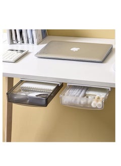 Y&D Collection Self-adhesive Under Desk Drawer, 2 Packs Table Hidden Organizer Slide Out Large Storage Desktop Pencil Tray for Office Home School Kitchen (Large, Black)  - Image 2