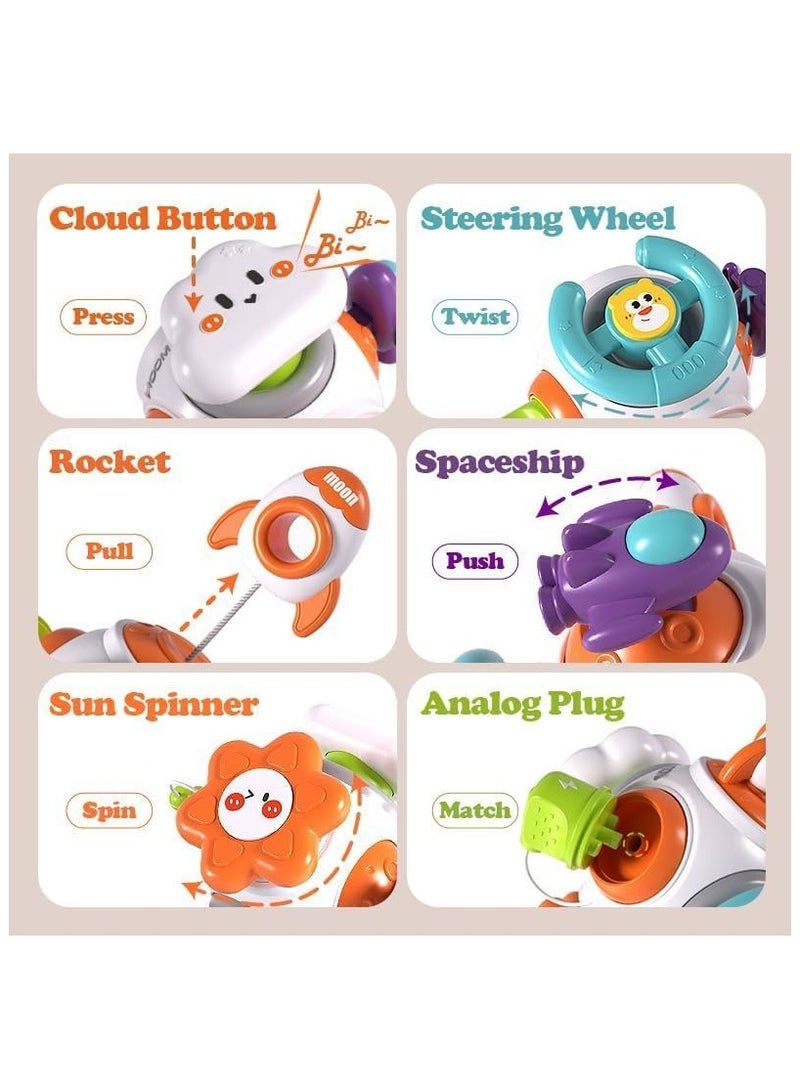 سوفام Montessori Sensory Toys for Toddlers 1-3, Travel Activities Busy Board Cube, Baby Gifts for 18+ Months Infant Boys Girls -Airplane Plane Car Travel Toys Educational Learning (باللغة الإنجليزية) - Image 4