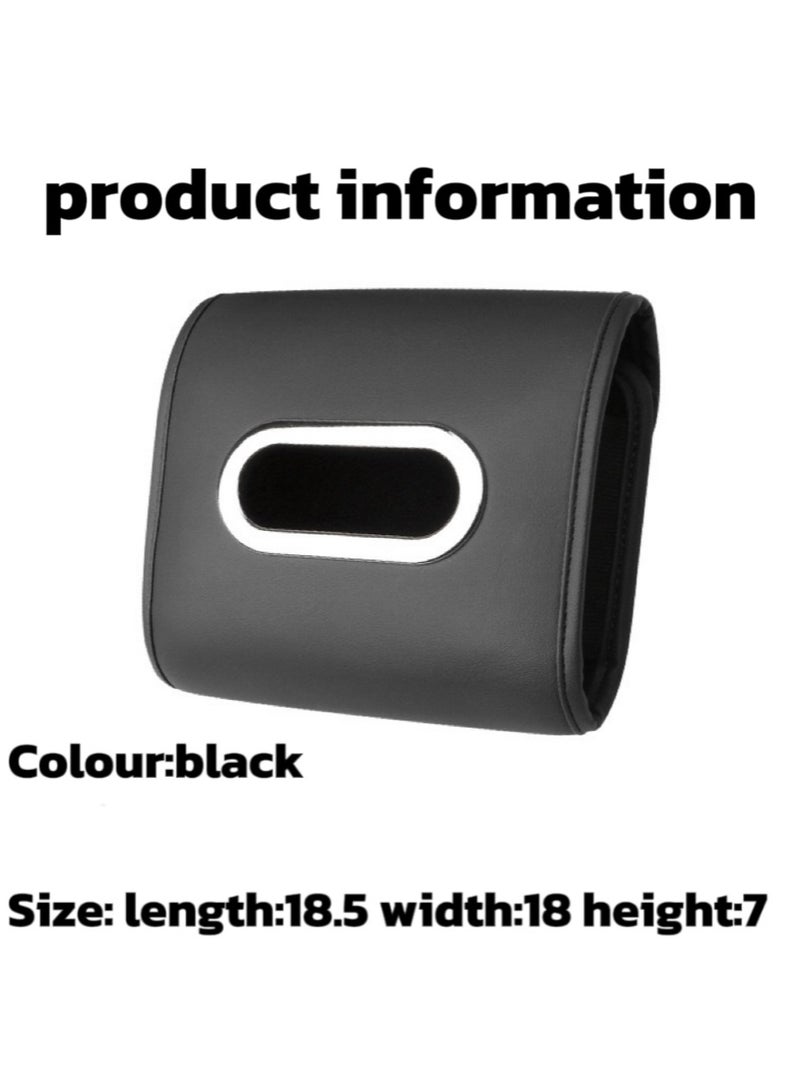 Generic Universal Car Tissue Holder with Elastic Straps - Black Adjustable Car Organizer for Seat Back/Console/Dashboard Fits All Tissue Sizes  - Image 5