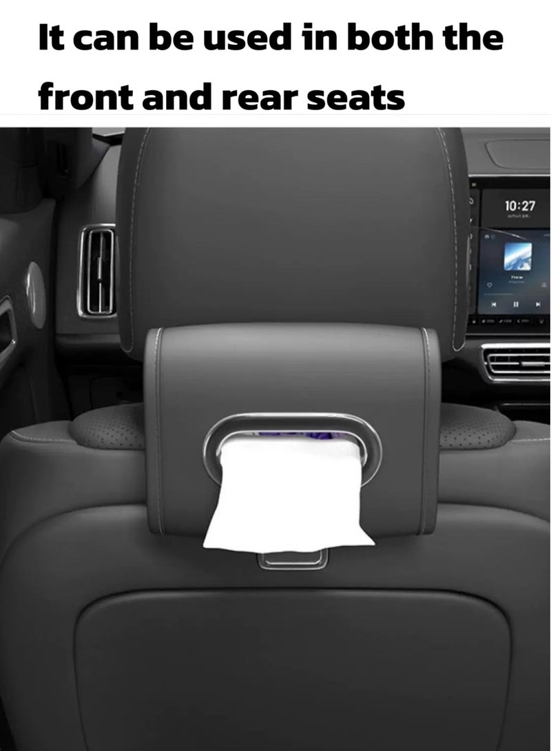 Generic Universal Car Tissue Holder with Elastic Straps - Black Adjustable Car Organizer for Seat Back/Console/Dashboard Fits All Tissue Sizes  - Image 4